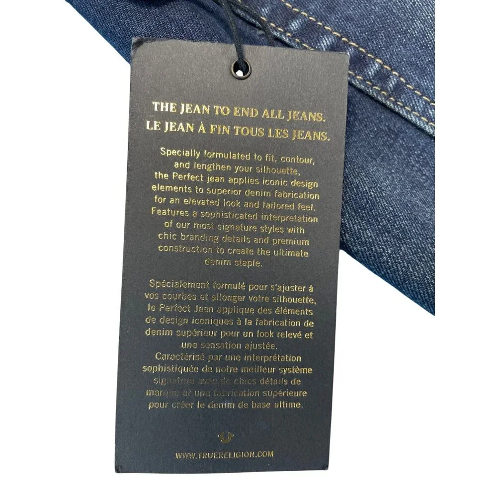 True Religion Becca Mid Rise Bootcut Jeans Size 33 Dark Wash Denim SKU 9279 - Picture 11 of 13